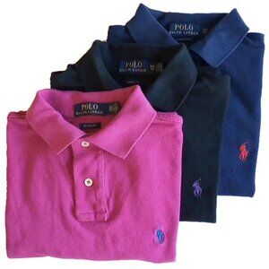 4 The Iconic Mesh Polo Shirts Classic Fit XS Pink Black 2 Navy Cotton